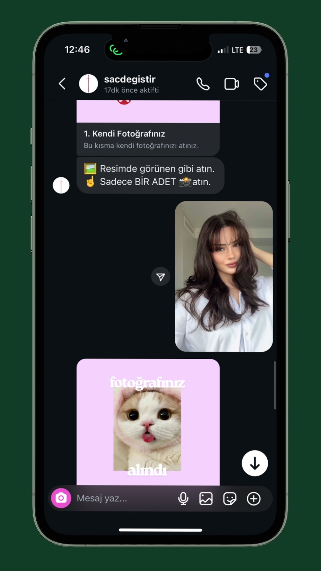 Müşteri fotoğraf yükleme ekranı